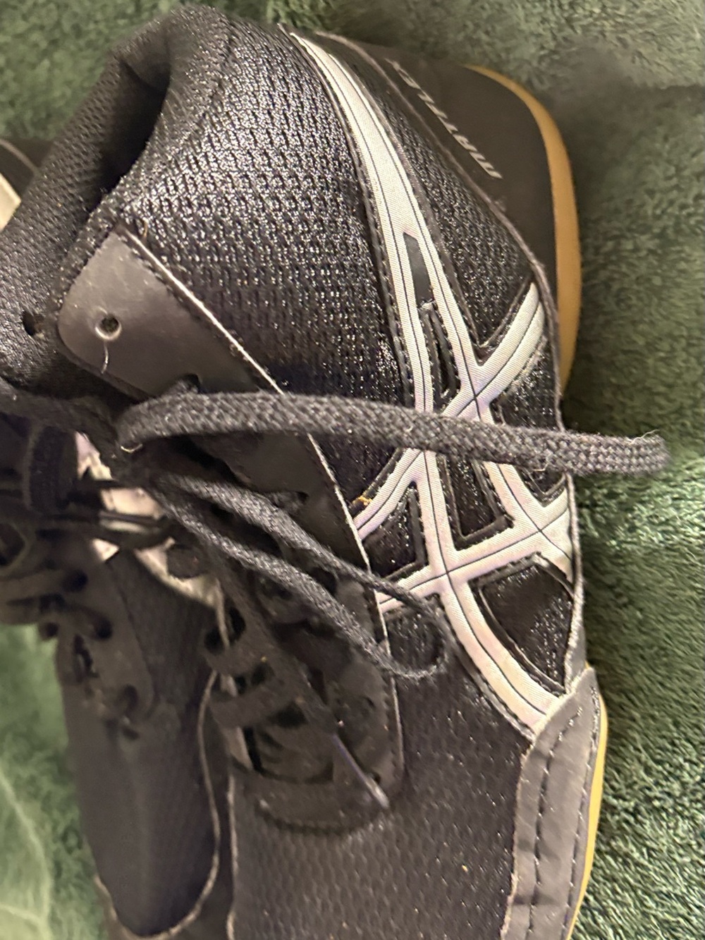 Asics Black Athletic Shoes with White Accents